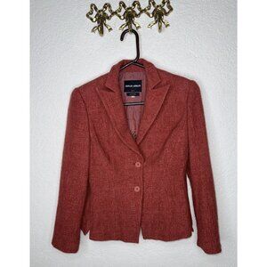 Giorgio Armani 100% Cashmere Blazer Jacket Italy Burnt Orange Size 40 Women’s D1